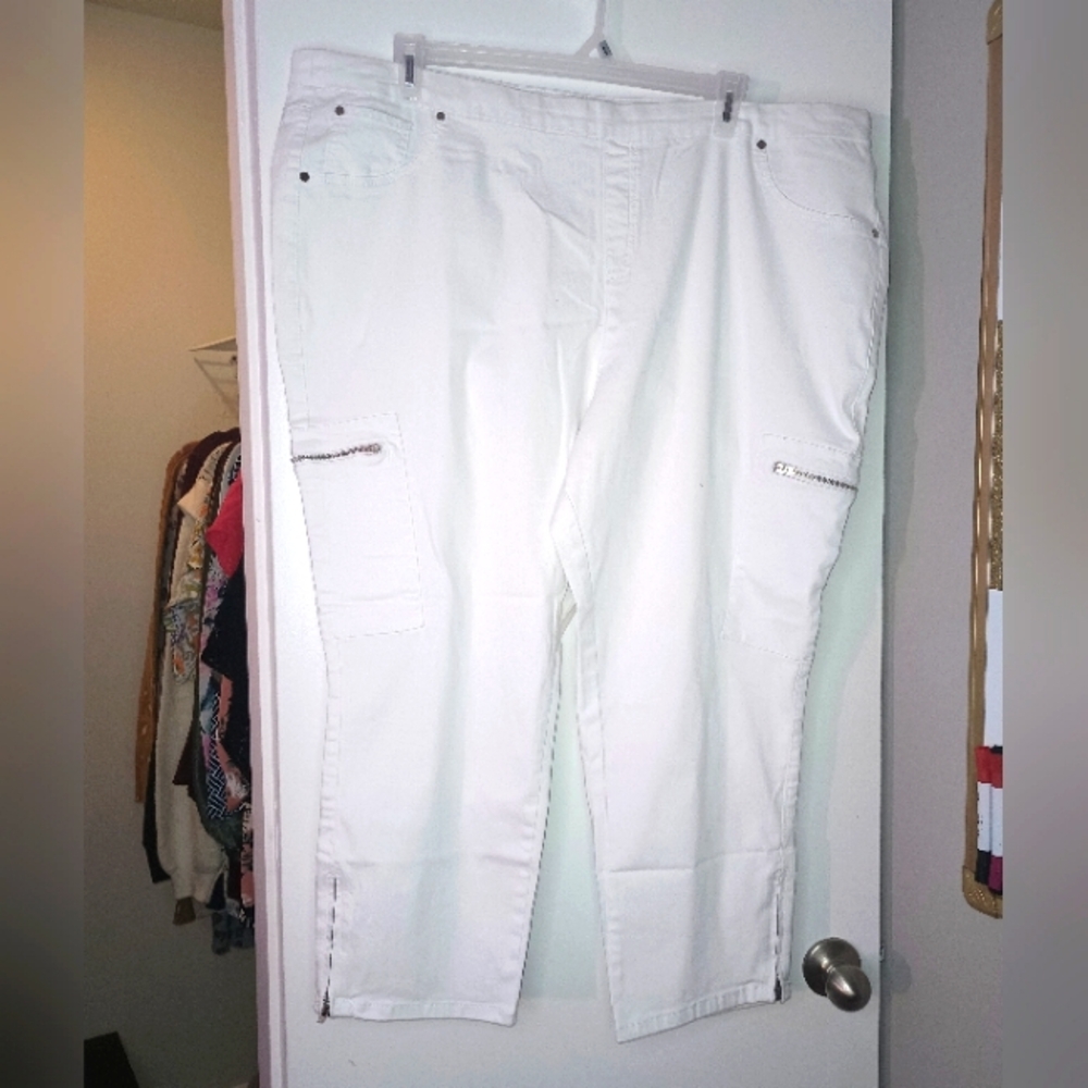 DAVID MEISTER White Zipper Pants